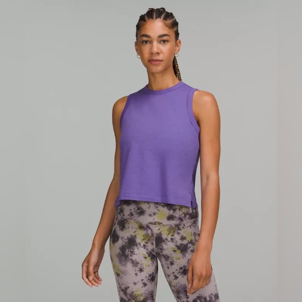 Lululemon Classic-Fit Cotton-Blend Tank Top in Velvet Dust Size 8